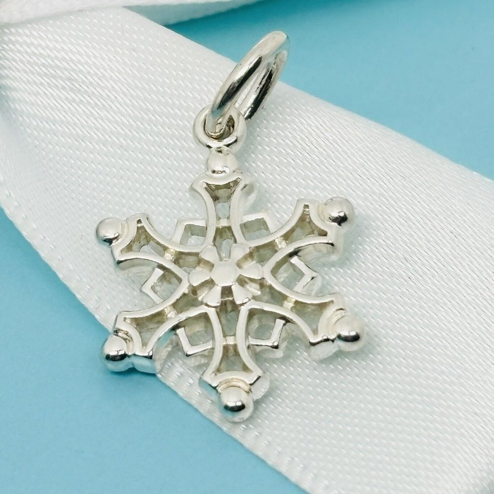 Tiffany & Co Snowflake Charm or Pendant in Sterling Silver